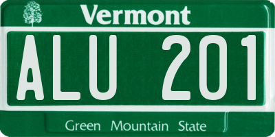 VT license plate ALU201