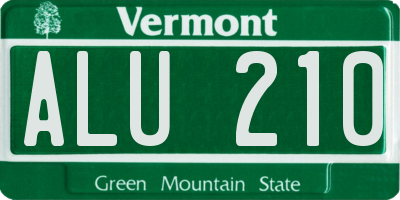 VT license plate ALU210