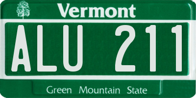 VT license plate ALU211