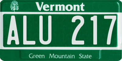 VT license plate ALU217