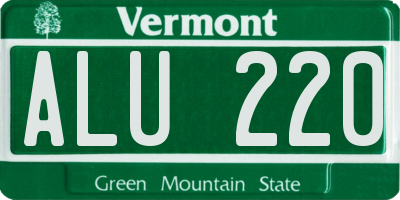 VT license plate ALU220