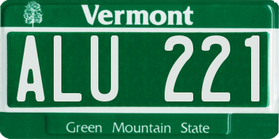 VT license plate ALU221