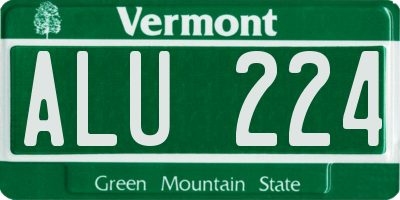 VT license plate ALU224