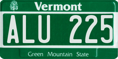 VT license plate ALU225
