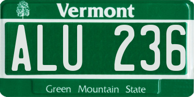 VT license plate ALU236