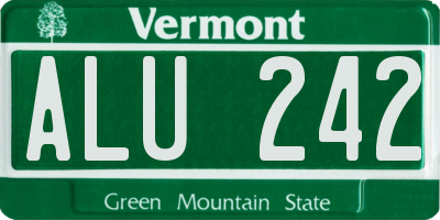VT license plate ALU242