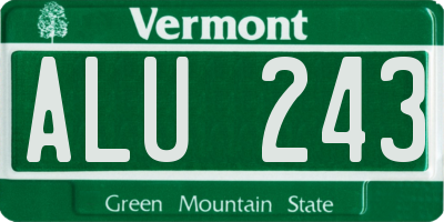 VT license plate ALU243