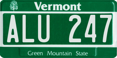 VT license plate ALU247