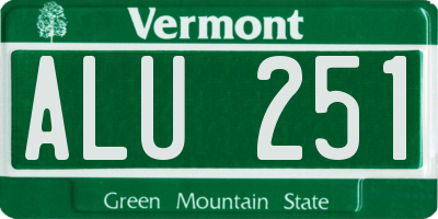 VT license plate ALU251