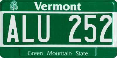 VT license plate ALU252