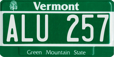 VT license plate ALU257