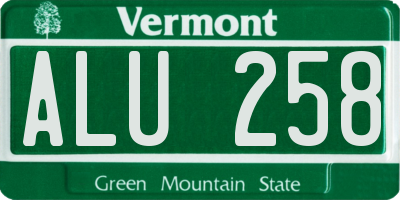 VT license plate ALU258