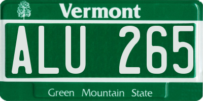 VT license plate ALU265