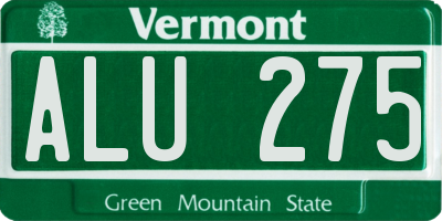 VT license plate ALU275
