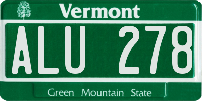 VT license plate ALU278