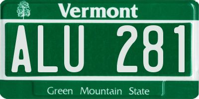 VT license plate ALU281