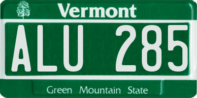 VT license plate ALU285