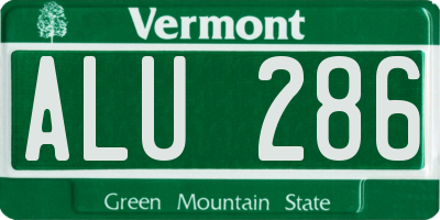 VT license plate ALU286