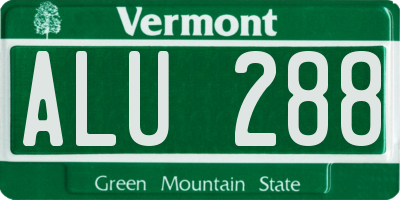 VT license plate ALU288