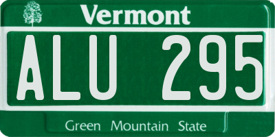 VT license plate ALU295