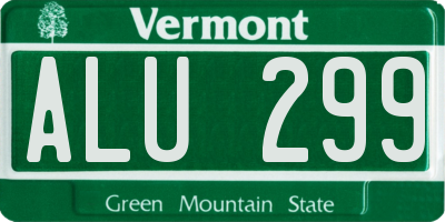 VT license plate ALU299
