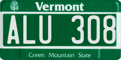 VT license plate ALU308