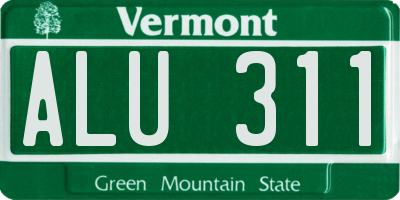 VT license plate ALU311