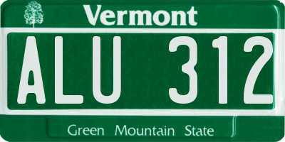 VT license plate ALU312