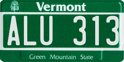 VT license plate ALU313