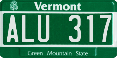 VT license plate ALU317
