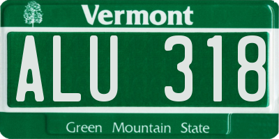 VT license plate ALU318
