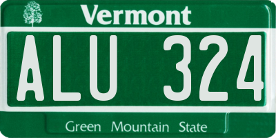 VT license plate ALU324