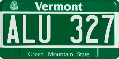 VT license plate ALU327