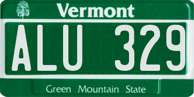 VT license plate ALU329