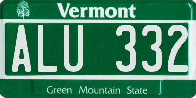 VT license plate ALU332