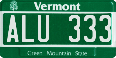 VT license plate ALU333