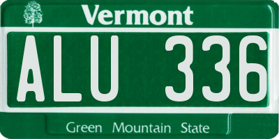 VT license plate ALU336