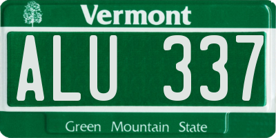 VT license plate ALU337