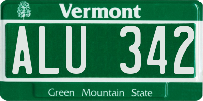 VT license plate ALU342