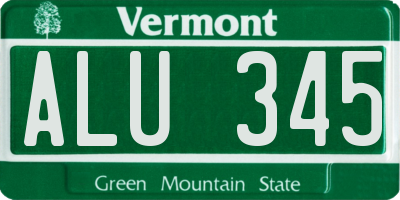 VT license plate ALU345