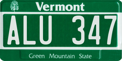 VT license plate ALU347