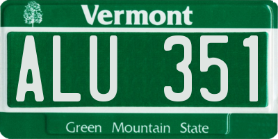 VT license plate ALU351