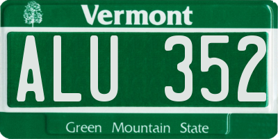 VT license plate ALU352