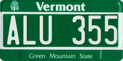 VT license plate ALU355