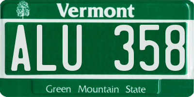 VT license plate ALU358