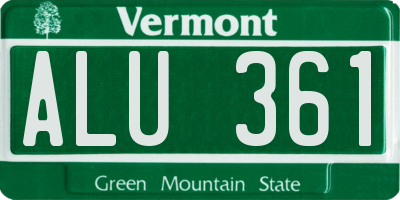 VT license plate ALU361