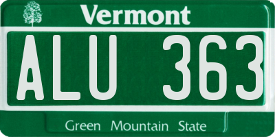 VT license plate ALU363