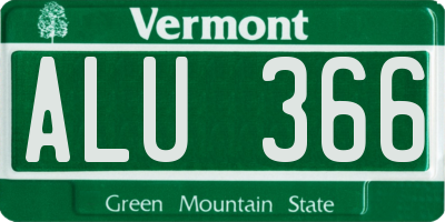 VT license plate ALU366