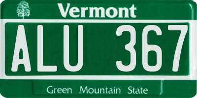 VT license plate ALU367