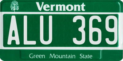 VT license plate ALU369